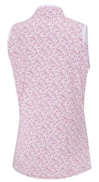 PING Penola Printed Sleeveless polo da donna, fuchsia foliage