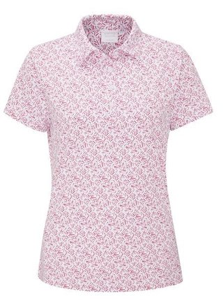 PING Aeria Printed polo da donna, fuchsia foliage