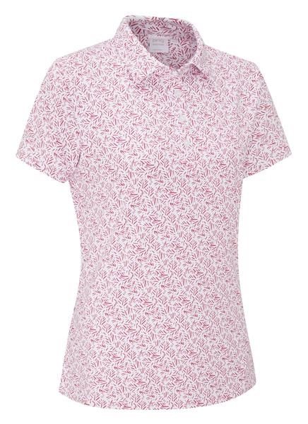 PING Aeria Printed polo da donna, fuchsia foliage