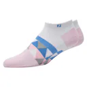FootJoy ProDry Lightweight Low-Cut Fashion calzini da donna, bianco/rosa chiaro/blu
