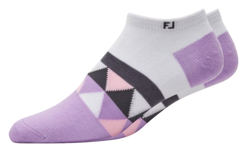 FootJoy ProDry Lightweight Low-Cut Fashion calzini da donna, bianco/viola/grigio