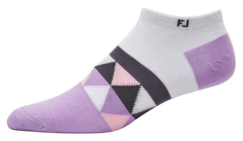 FootJoy ProDry Lightweight Low-Cut Fashion calzini da donna, bianco/viola/grigio