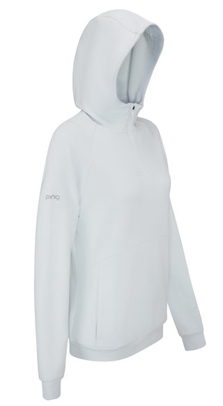 PING Rhona Textured felpa con cappuccio da donna, grigio chiaro