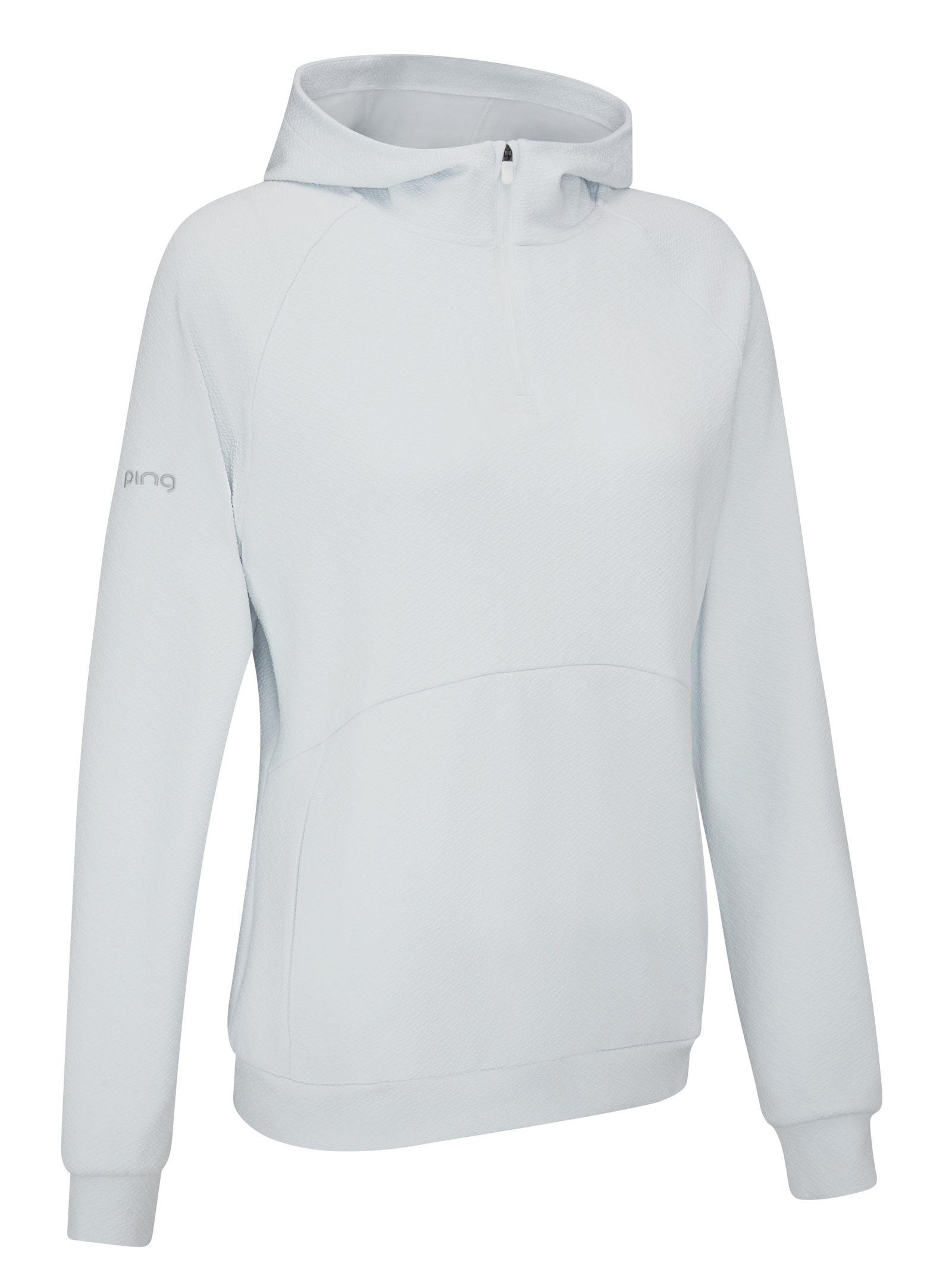PING Rhona Textured felpa con cappuccio da donna, grigio chiaro