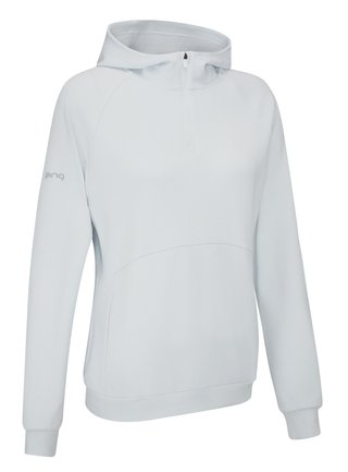 PING Rhona Textured felpa con cappuccio da donna, grigio chiaro