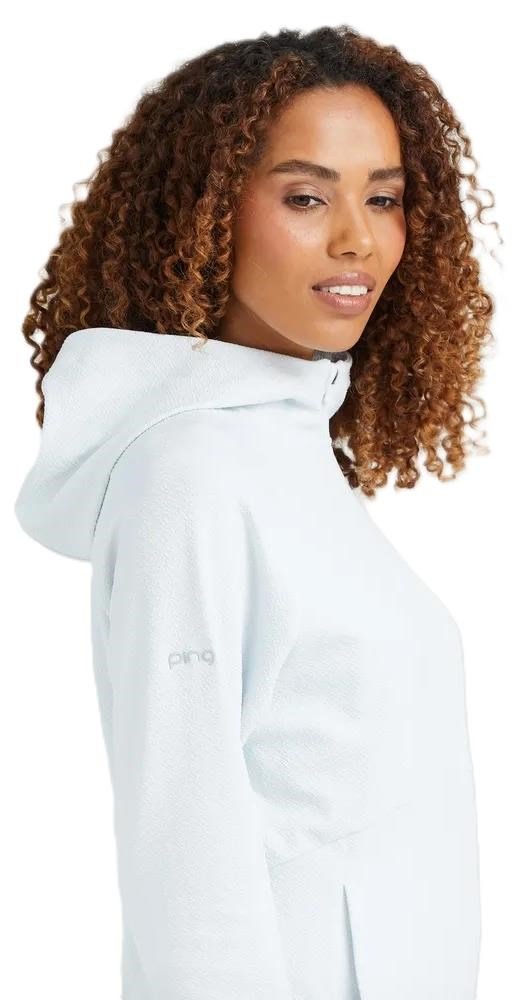 PING Rhona Textured felpa con cappuccio da donna, grigio chiaro