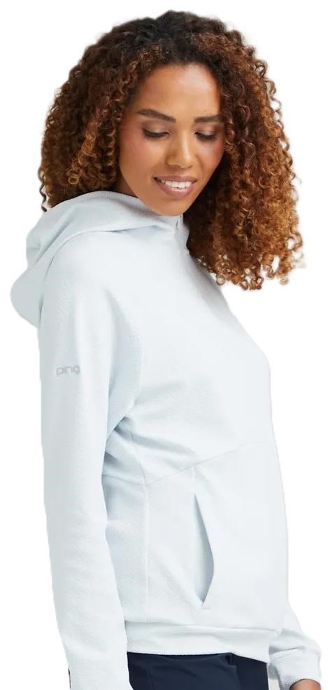 PING Rhona Textured felpa con cappuccio da donna, grigio chiaro