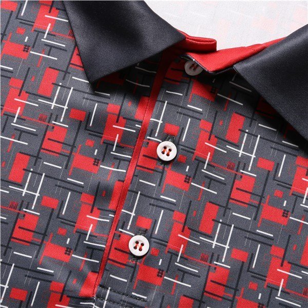 Fashion Sports Wear Lisabon polo da uomo, nero/rosso