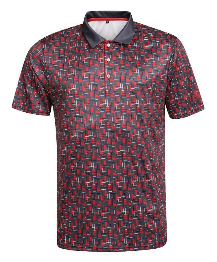 Fashion Sports Wear Lisabon polo da uomo, nero/rosso