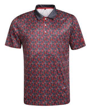 Fashion Sports Wear Lisabon polo da uomo, nero/rosso