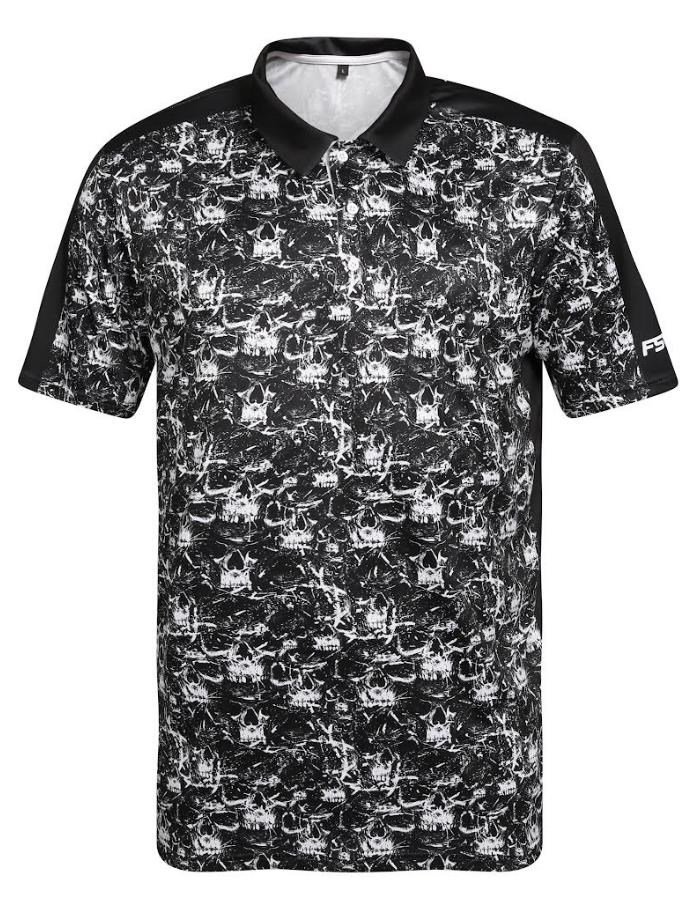 Fashion Sports Wear Skulls polo uomo, nero