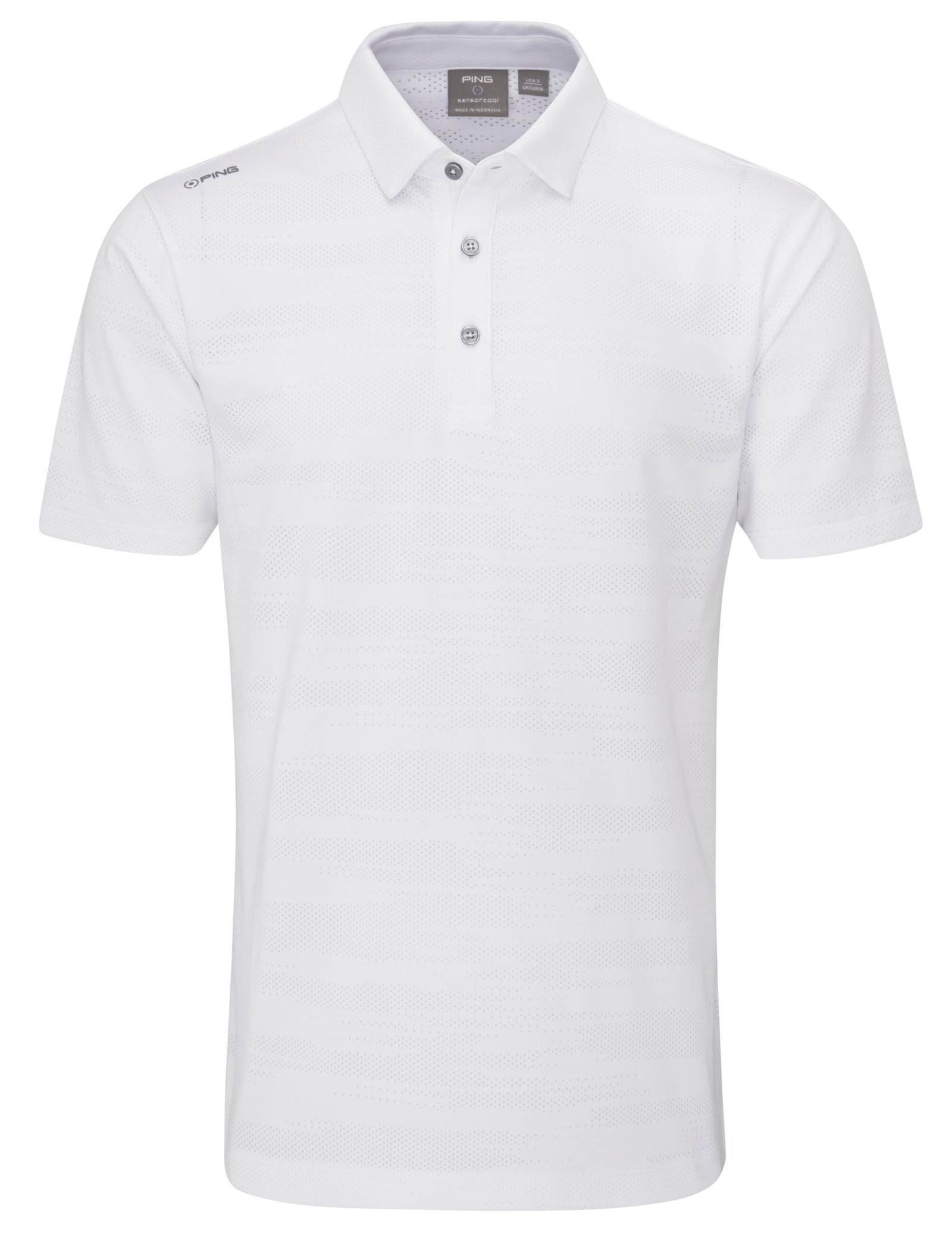 PING Claude Camo Mesh polo uomo, bianco