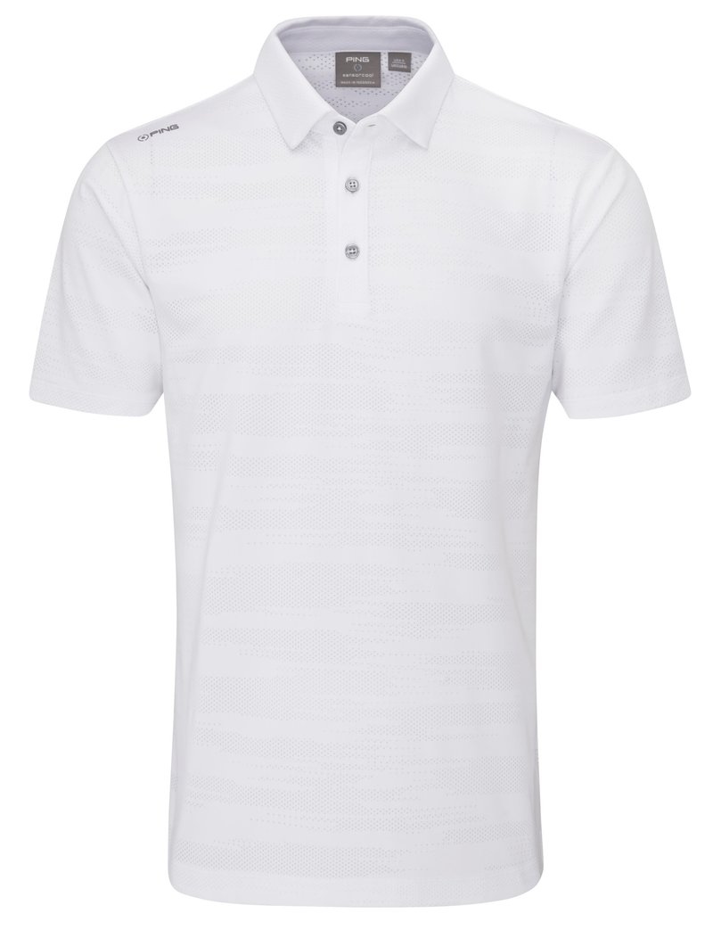 PING Claude Camo Mesh polo uomo, bianco