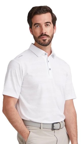 PING Claude Camo Mesh polo uomo, bianco