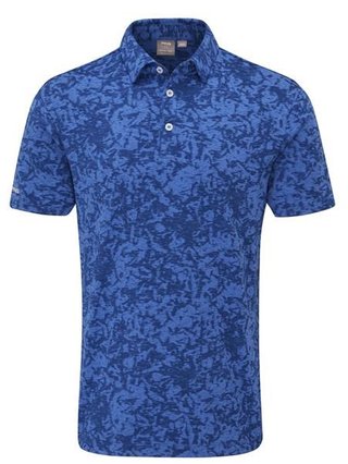PING Marek Camo Jacquard polo da uomo, bright cobalt multi