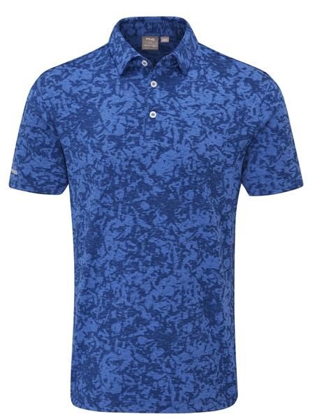 PING Marek Camo Jacquard polo da uomo, bright cobalt multi