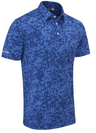 PING Marek Camo Jacquard polo da uomo, bright cobalt multi