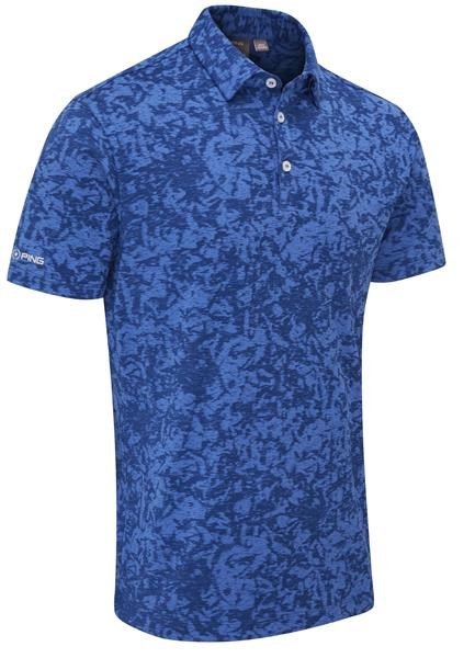 PING Marek Camo Jacquard polo da uomo, bright cobalt multi