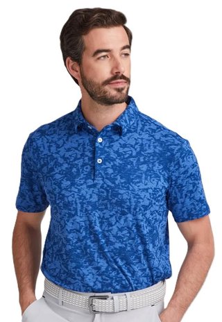 PING Marek Camo Jacquard polo da uomo, bright cobalt multi