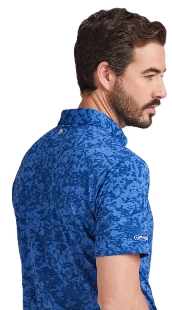 PING Marek Camo Jacquard polo da uomo, bright cobalt multi