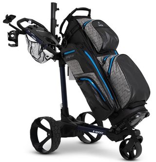 MGI E-Boost hybrid golf trolley 2026 carrello elettrico, blu opaco