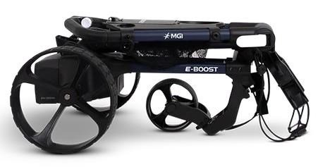 MGI E-Boost hybrid golf trolley 2026 carrello elettrico, blu opaco