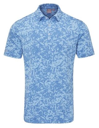 PING Marek Camo Jacquard polo da uomo, baltic sea multi