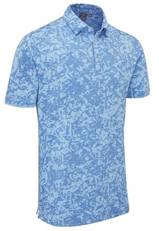PING Marek Camo Jacquard polo da uomo, baltic sea multi