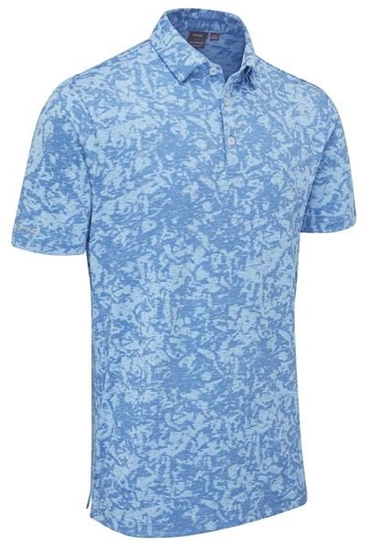 PING Marek Camo Jacquard polo da uomo, baltic sea multi