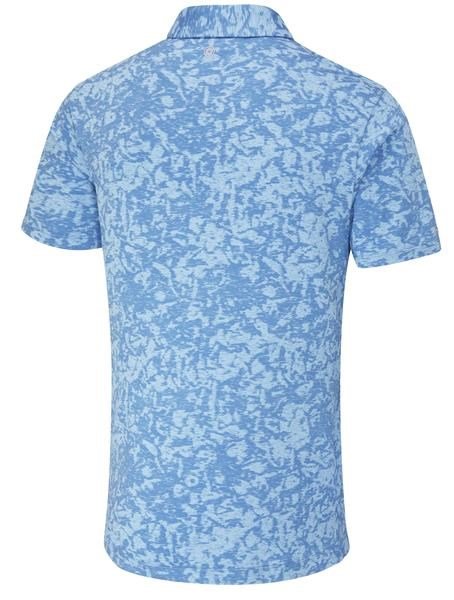 PING Marek Camo Jacquard polo da uomo, baltic sea multi