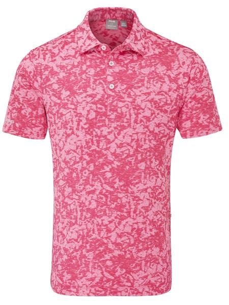 PING Marek Camo Jacquard polo da uomo, rhapsody pink multi