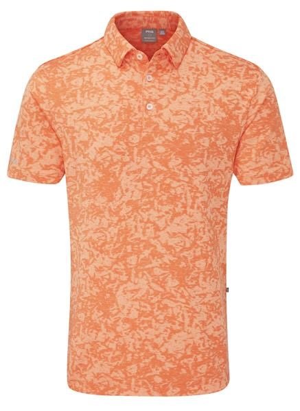 PING Marek Camo Jacquard polo da uomo, wild salmon multi