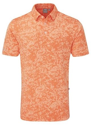 PING Marek Camo Jacquard polo da uomo, wild salmon multi