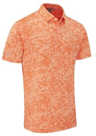 PING Marek Camo Jacquard polo da uomo, wild salmon multi