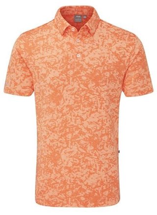 PING Marek Camo Jacquard polo da uomo, wild salmon multi