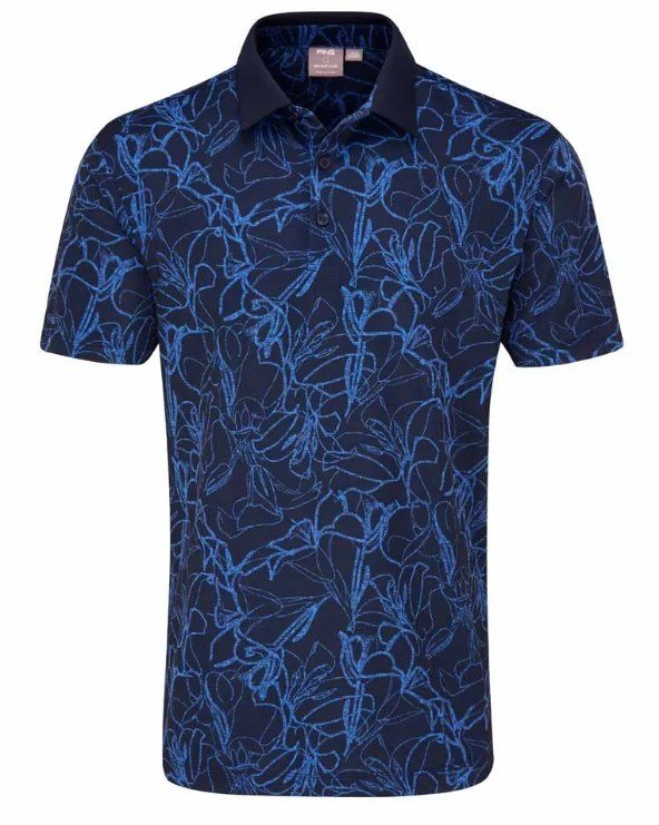 PING Orlando polo da uomo, blu navy/bright cobalt
