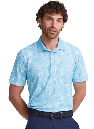 PING Orlando polo da uomo, blu baltico/bianco