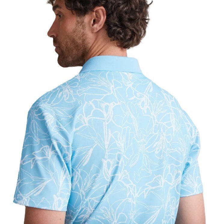 PING Orlando polo da uomo, blu baltico/bianco