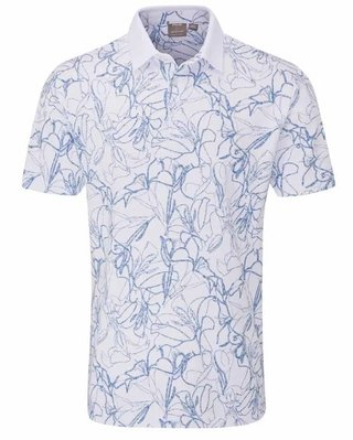 PING Orlando polo da uomo, bianco/stellar