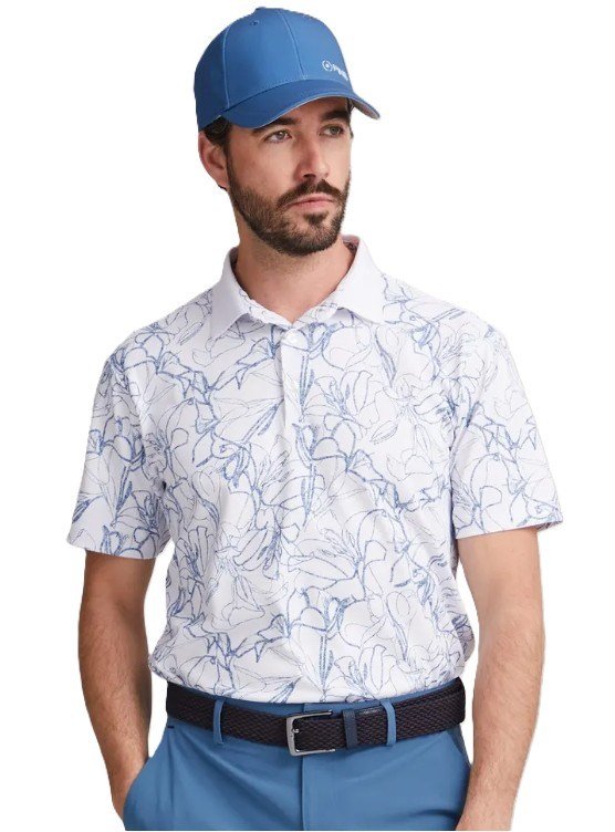 PING Orlando polo da uomo, bianco/stellar