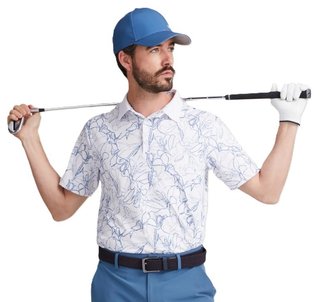 PING Orlando polo da uomo, bianco/stellar