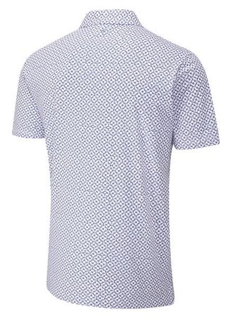 PING Ephron Printed polo uomo, white/pink haze multi