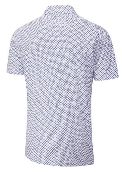 PING Ephron Printed polo uomo, white/pink haze multi