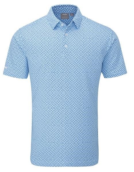 PING Ephron Printed polo da uomo, baltic sea multi