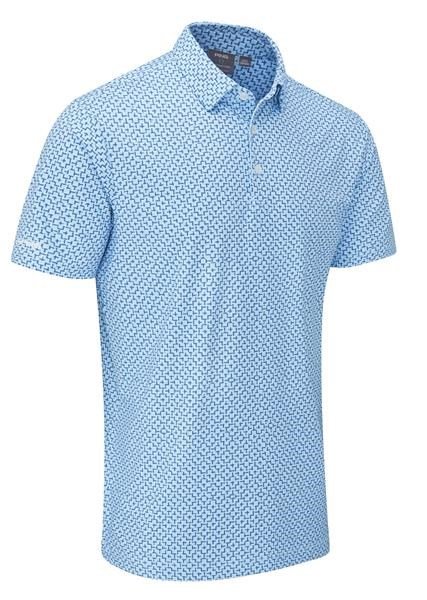 PING Ephron Printed polo da uomo, baltic sea multi
