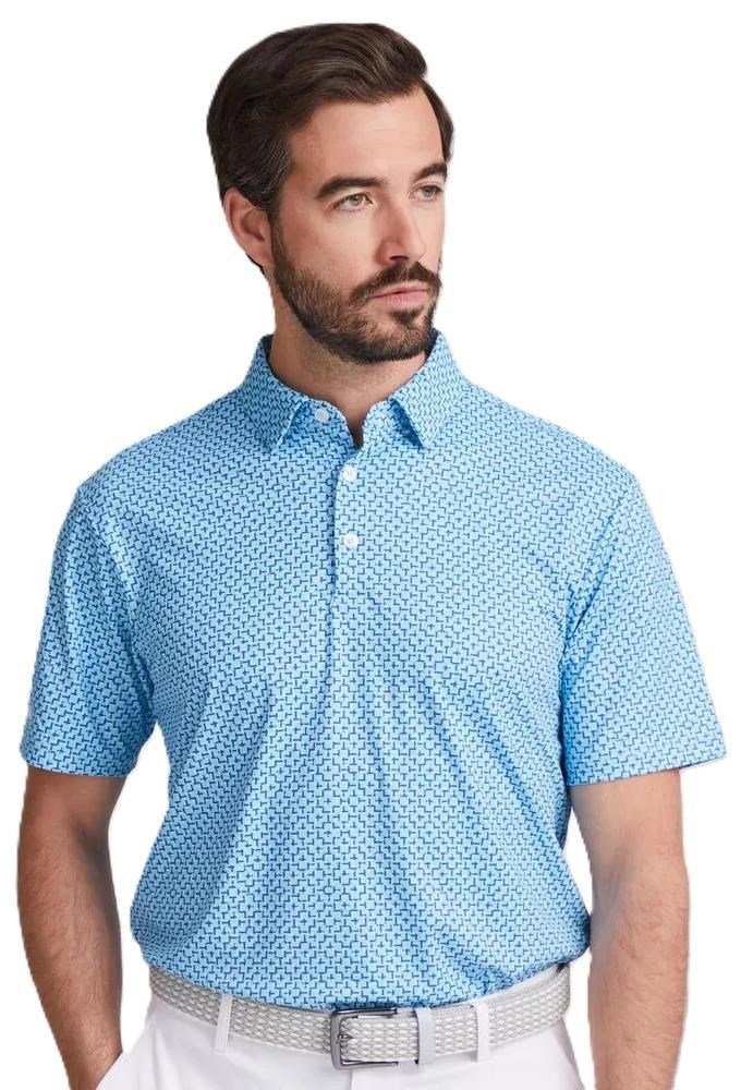 PING Ephron Printed polo da uomo, baltic sea multi