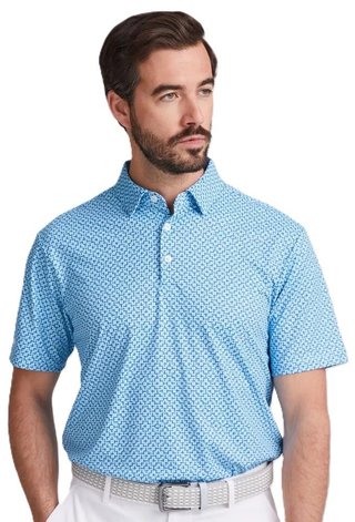 PING Ephron Printed polo da uomo, baltic sea multi
