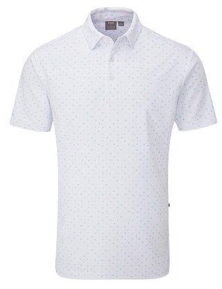 PING Ephron Printed polo da uomo, bianco/green bay multi