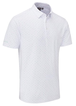 PING Ephron Printed polo da uomo, bianco/green bay multi