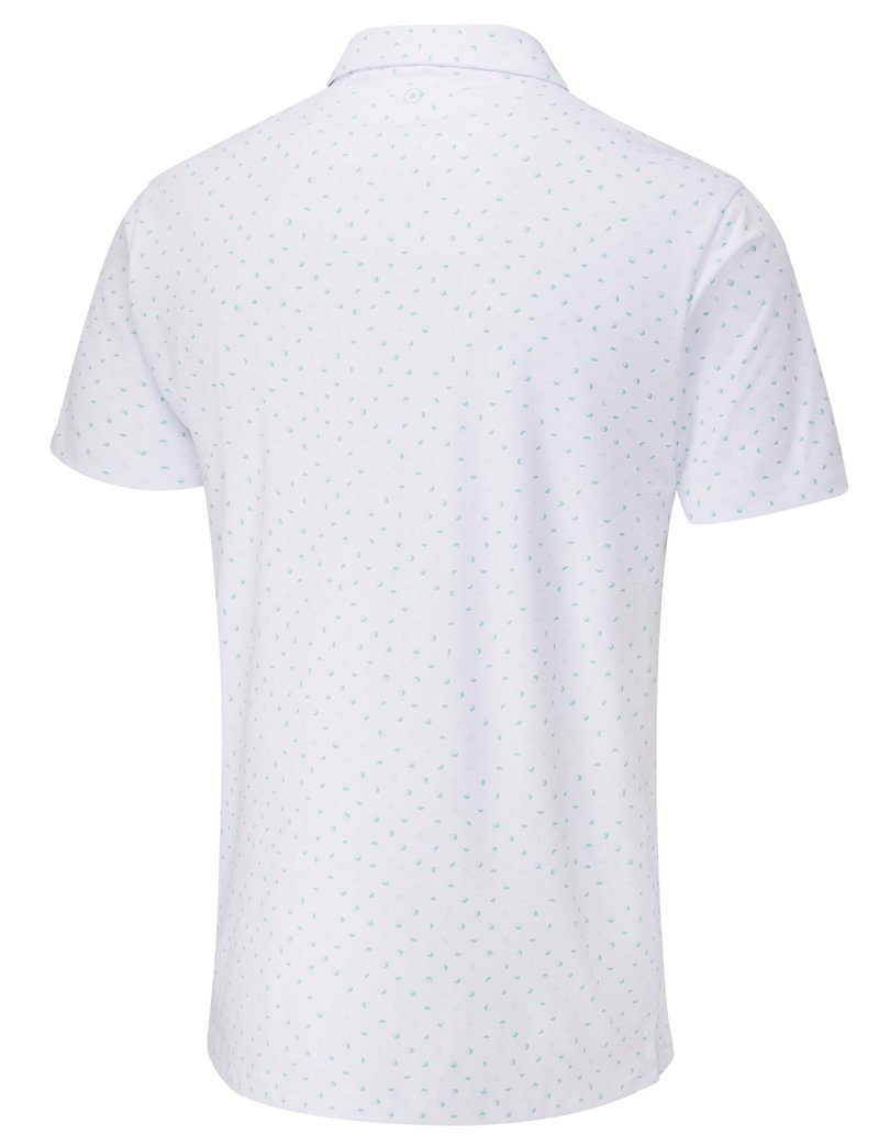 PING Ephron Printed polo da uomo, bianco/green bay multi